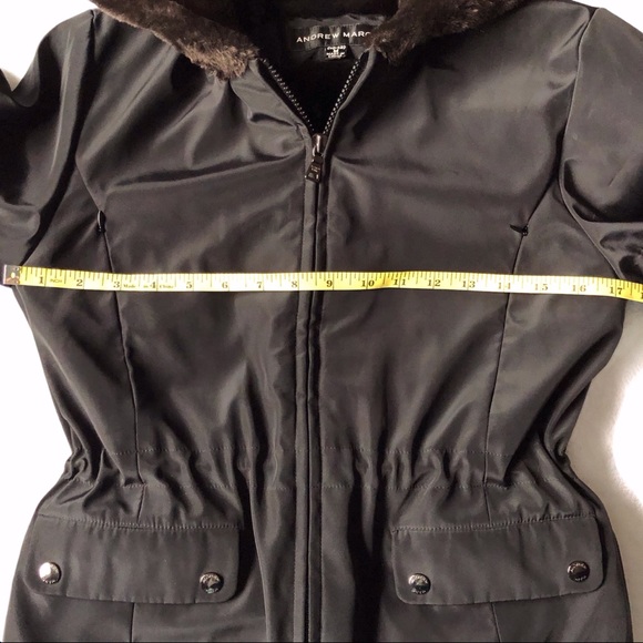 Andrew Marc Girls Winter Jacket Coat M 10-12 Faux Fur BLACK Winter EUC - Picture 12 of 16